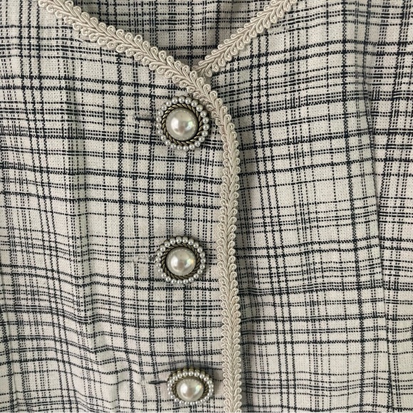 New! Free People Juni B Black Plaid Cotton Button Up Mini Dress 27026 - Picture 5 of 9